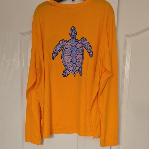 Life Is Good Orange Long Sleeve Tee with Turtle - Picture 3 of 3